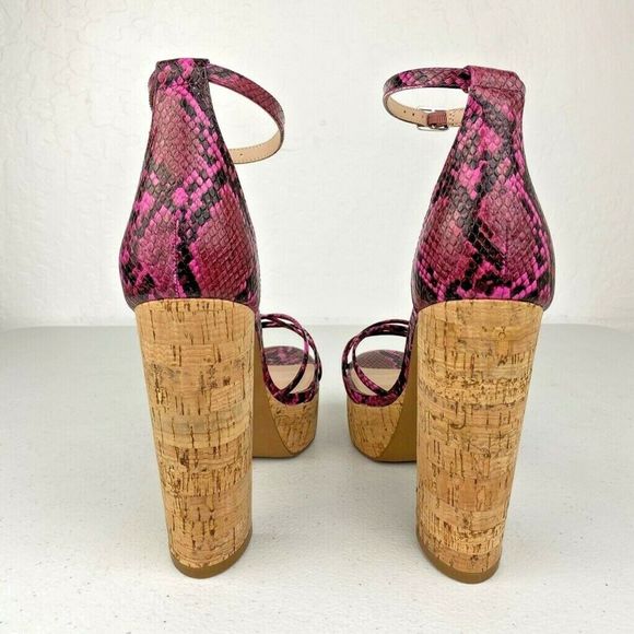 Aqua Milo Platform Heels Shoes Snake Print 10 New - Picture 2 of 11